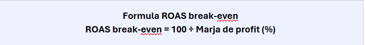 Formula ROAS break - even